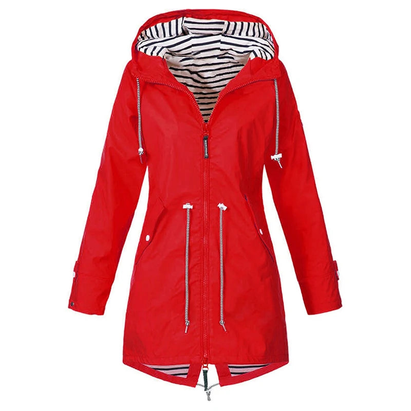 Alessia – Giacca Impermeabile Leggera da Donna Outdoor Rosso