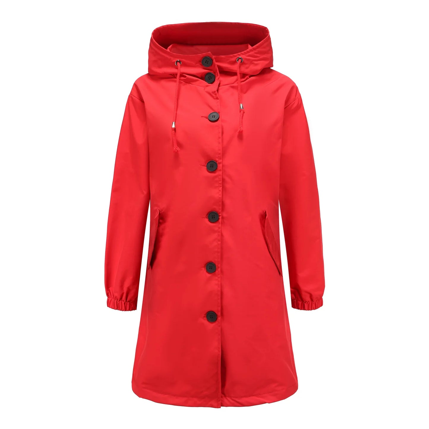 Anabella – Trench Coat Antivento con Cappuccio Donna Rosso