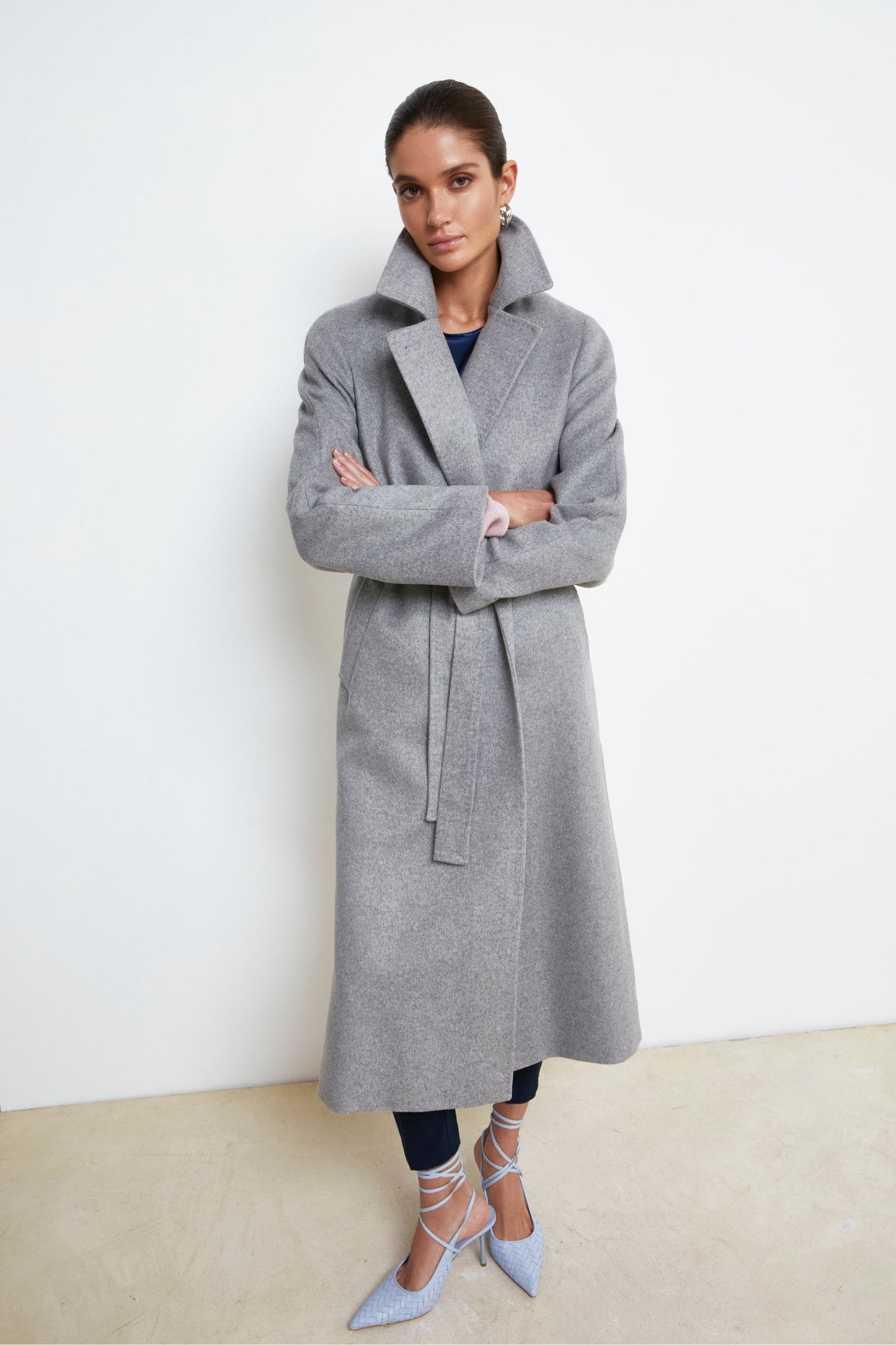 Annalisa - Cappotto lungo in lana e cashmere PEARL