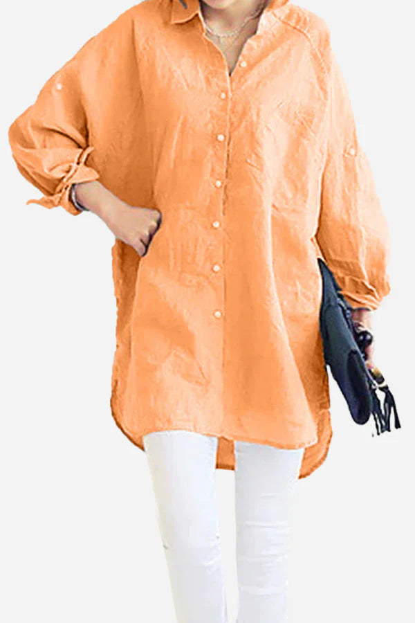 Antea - Camicia di lino oversized Arancine