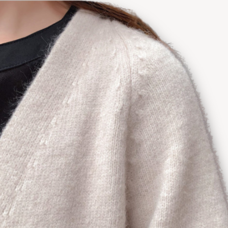 Aurora - Cardigan Lungo Elegante Donna Autunno Inverno Beige 1