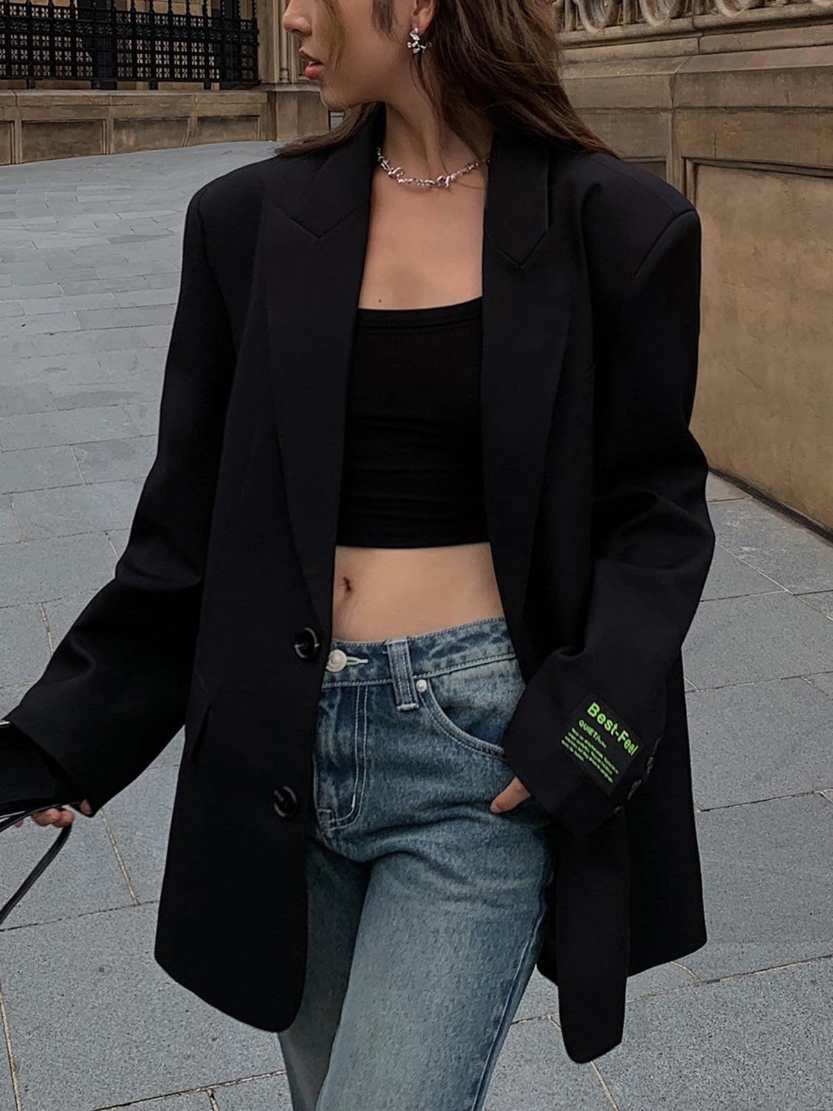 Isabella - Blazer Oversize Donna con Revers Dentellato