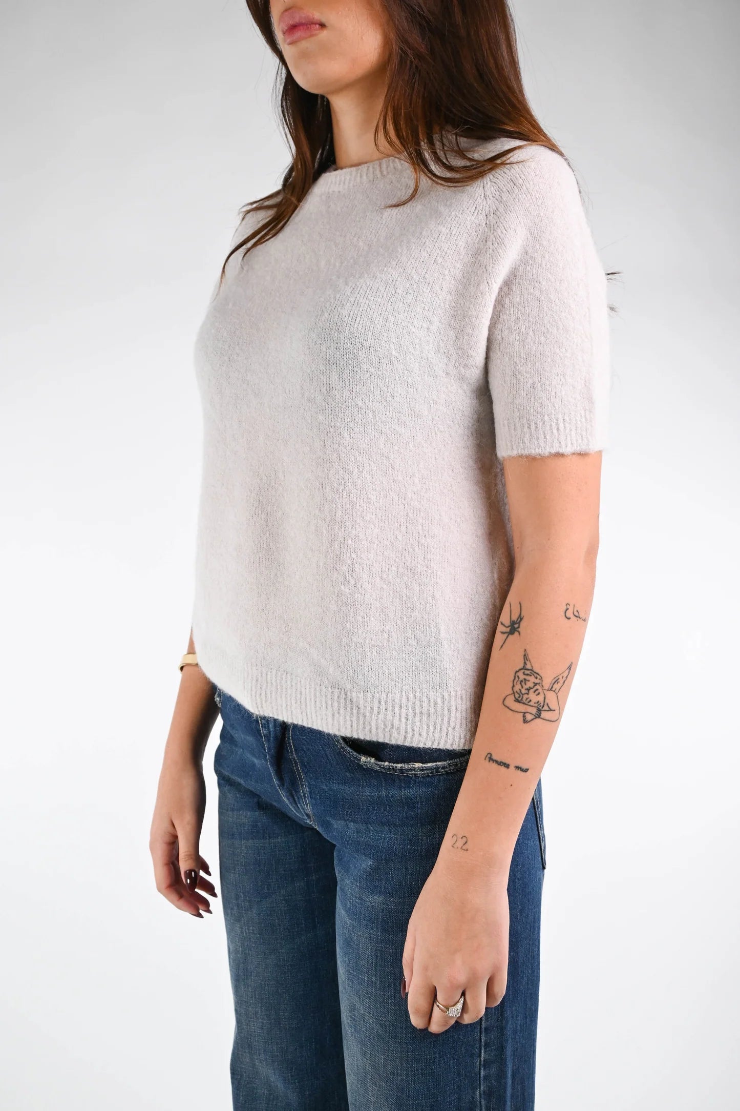 Paolita - Maglia Baby Alpaca Manica Corta Elegante