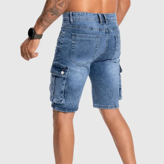 Hildebrand - Pantaloncini Cargo Denim Uomo Estate Casual