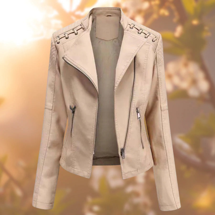 Berenice – Giacca Donna Elegante in Vera Pelle Cachi