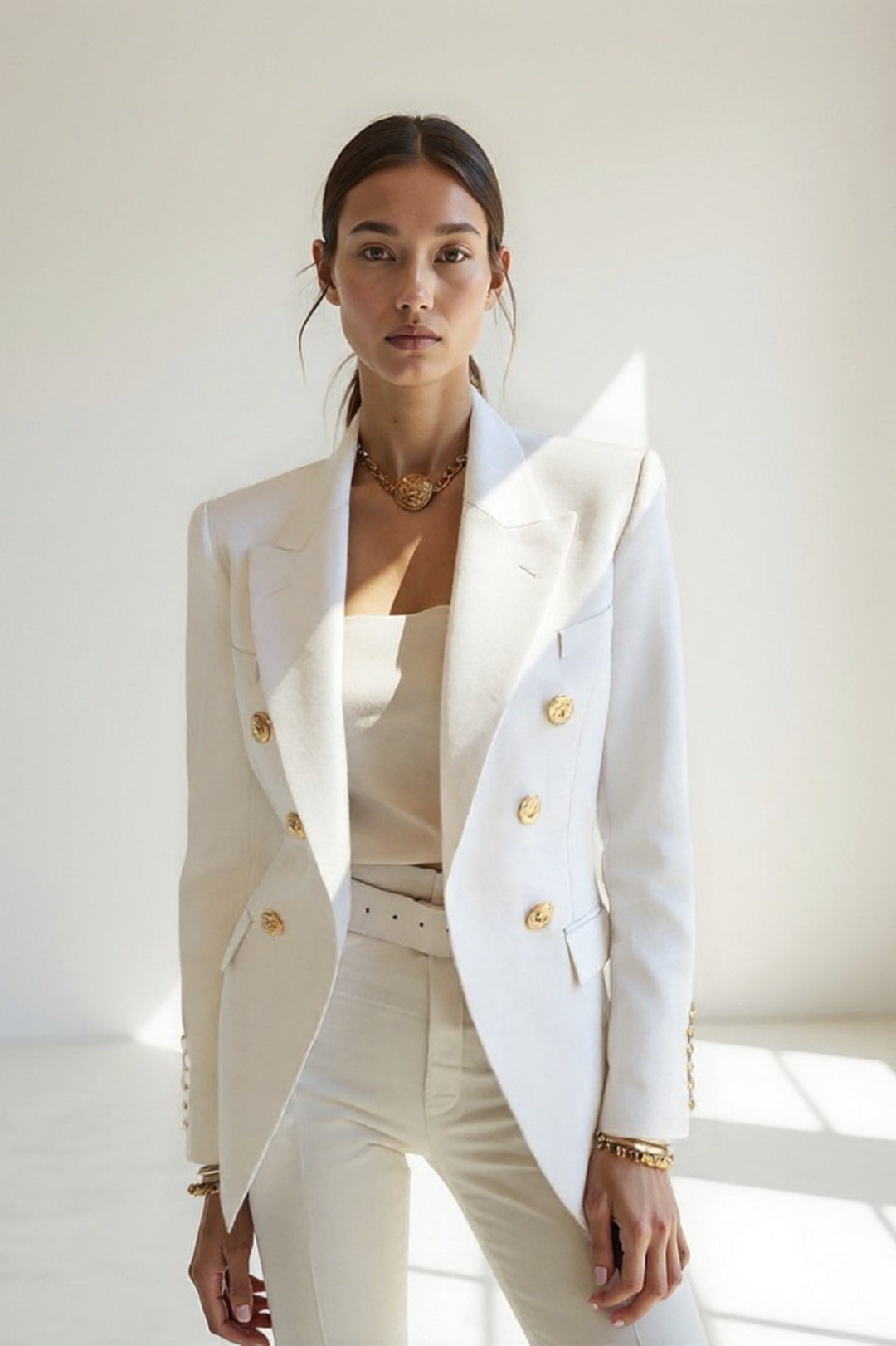 Elettra - Blazer Doppiopetto con Bottoni Dorati Elegante