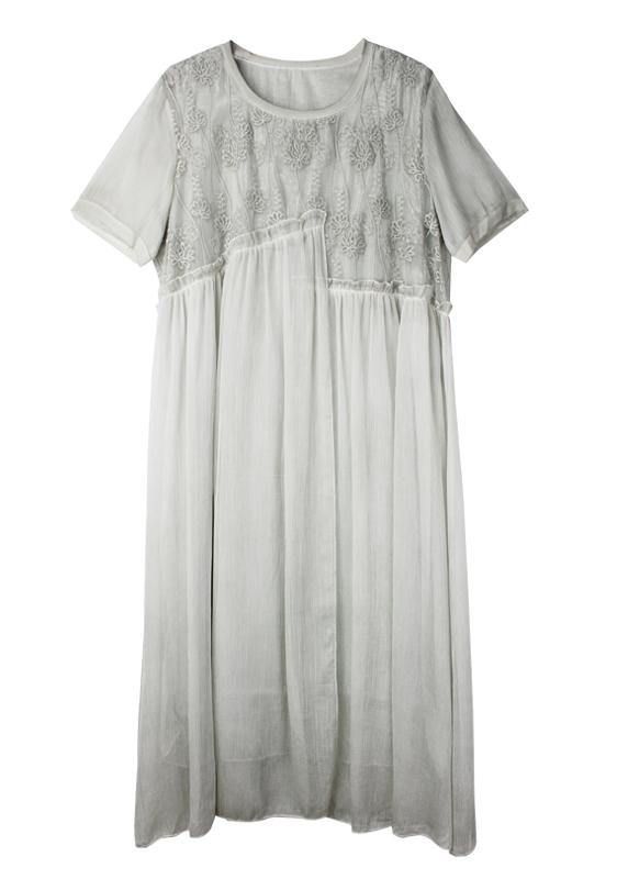 Solidea - Vestito boho estivo lungo in chiffon donna