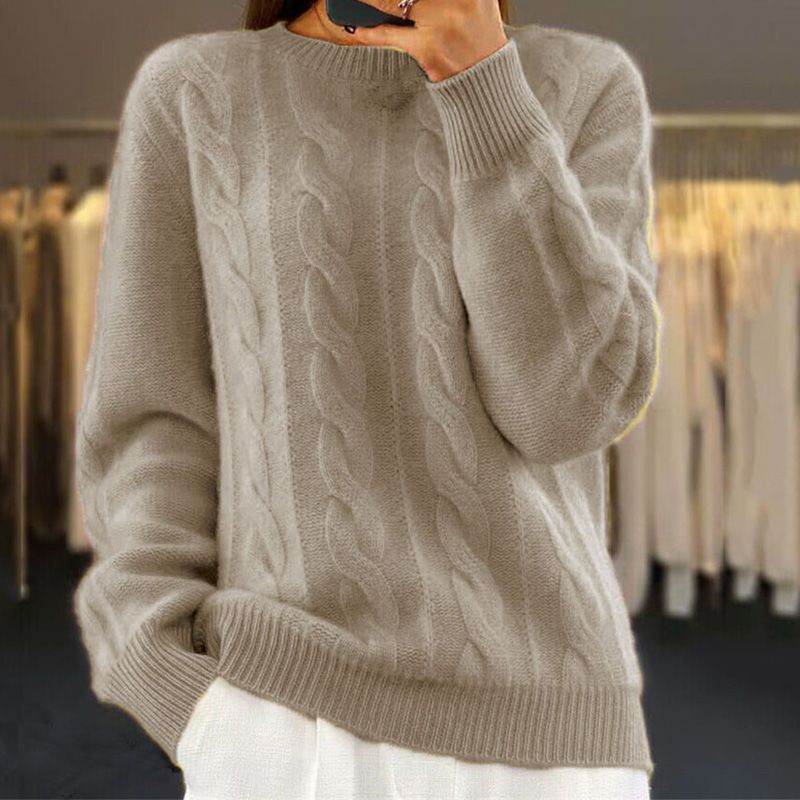 Brunella – Maglione Donna Confortevole Caldo ed Elegante Khaki