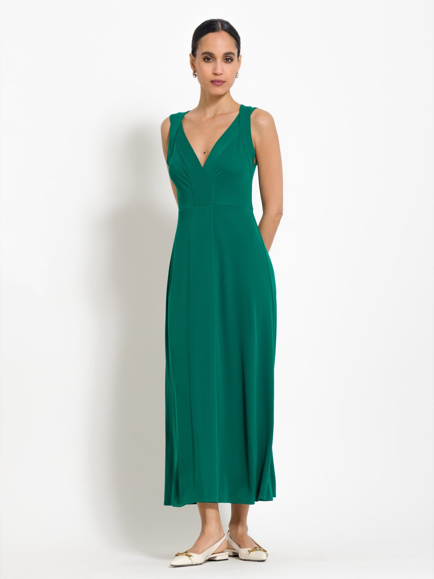 Tarsilia - Abito lungo elegante con scollo da donna