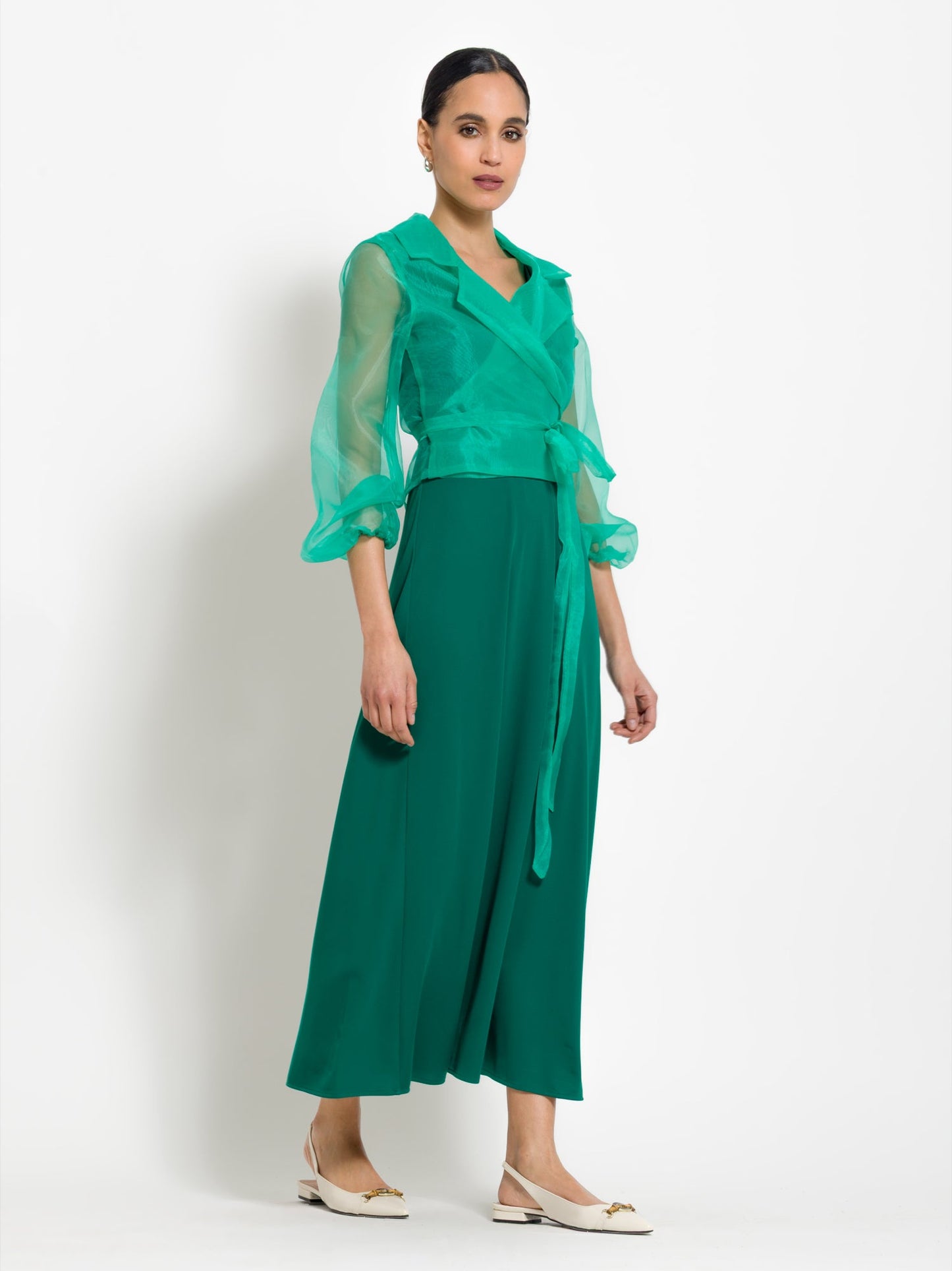Tarsilia - Abito lungo elegante con scollo da donna