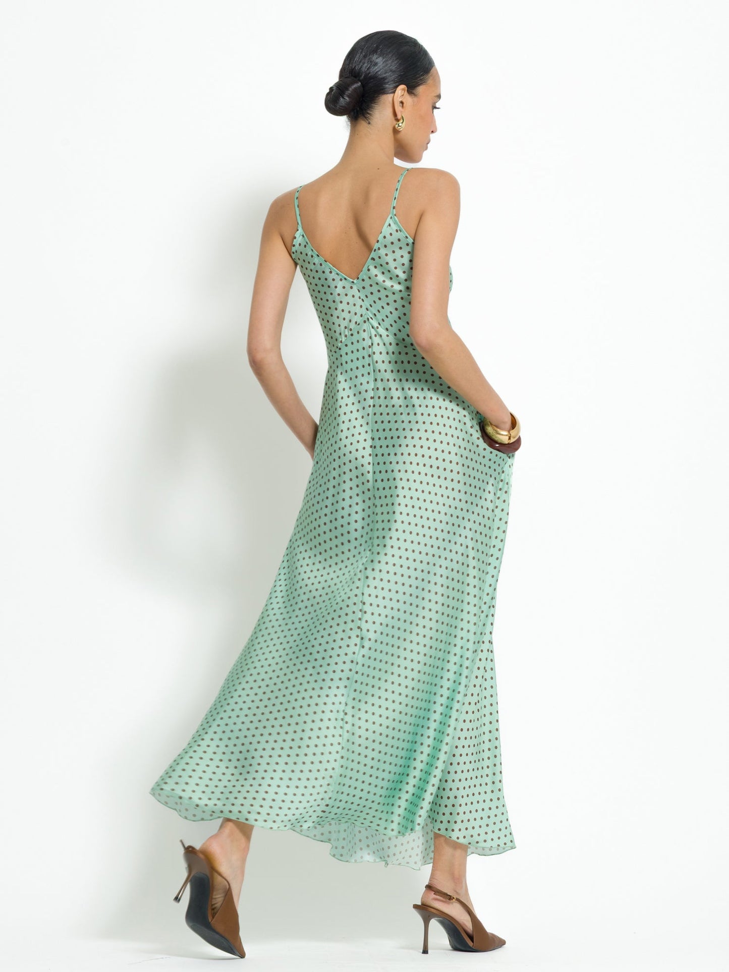 Tranquilla - Abito lungo a pois elegante da donna