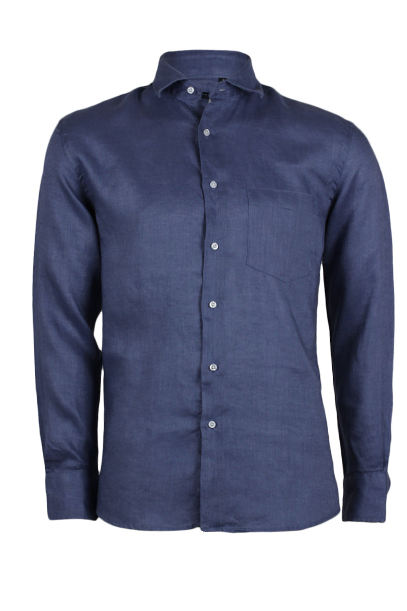 Romericus - Camicia Uomo Manica Lunga Collo Classico Naturale