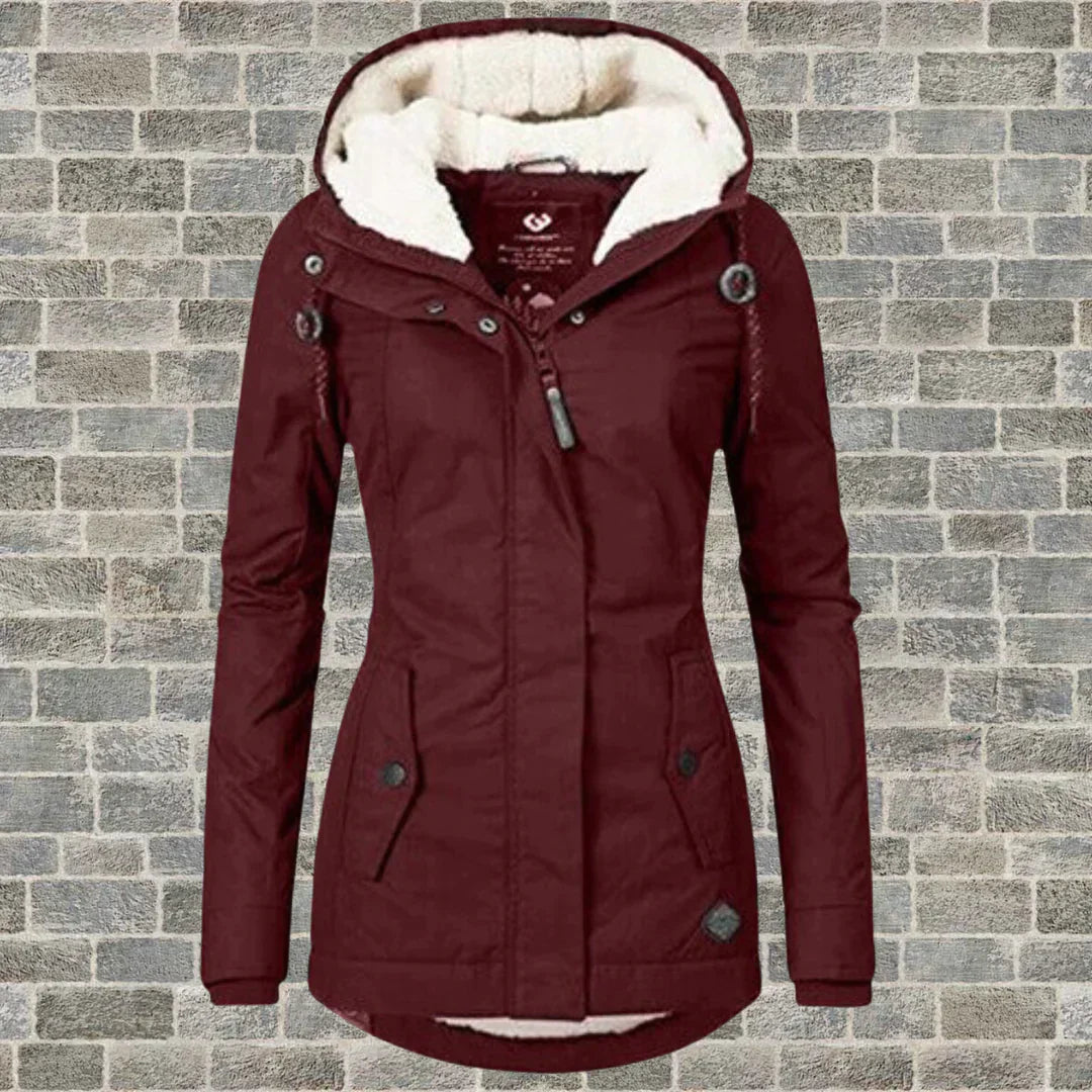 Adelina – Cappotto in Cotone Plissettato con Cappuccio