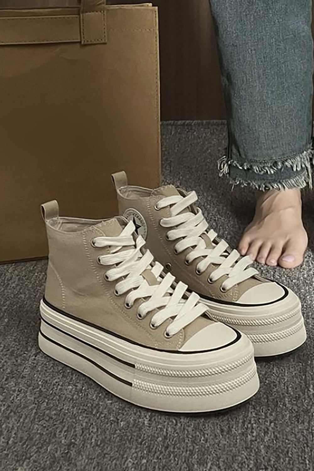 Hosanna - Sneakers alte in tela con plateau, look casual e moderno