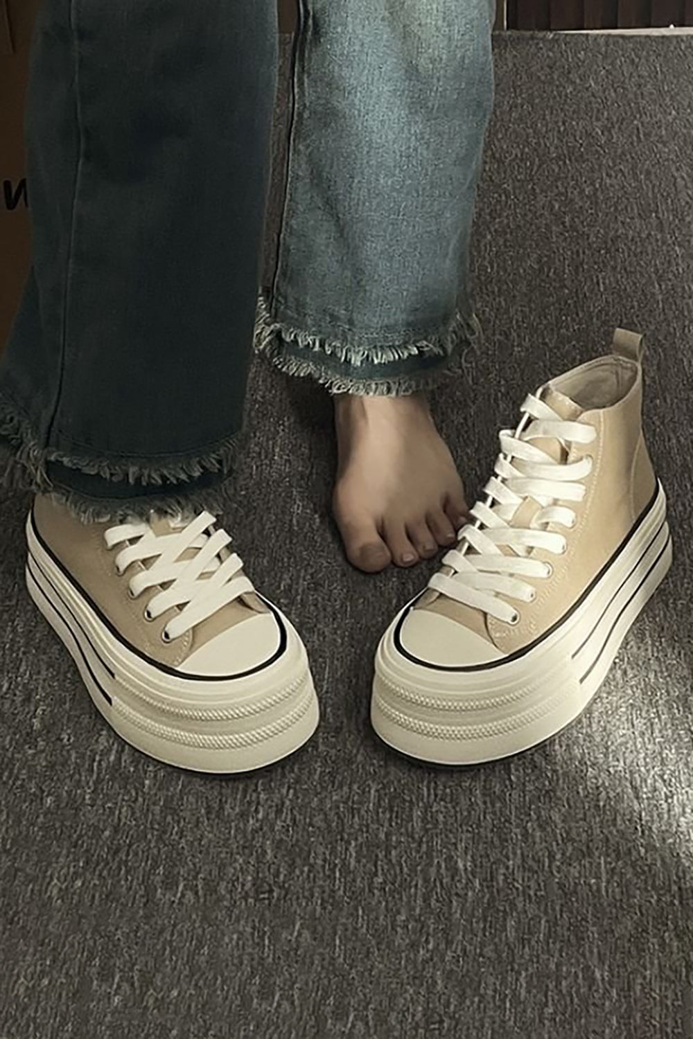 Hosanna - Sneakers alte in tela con plateau, look casual e moderno