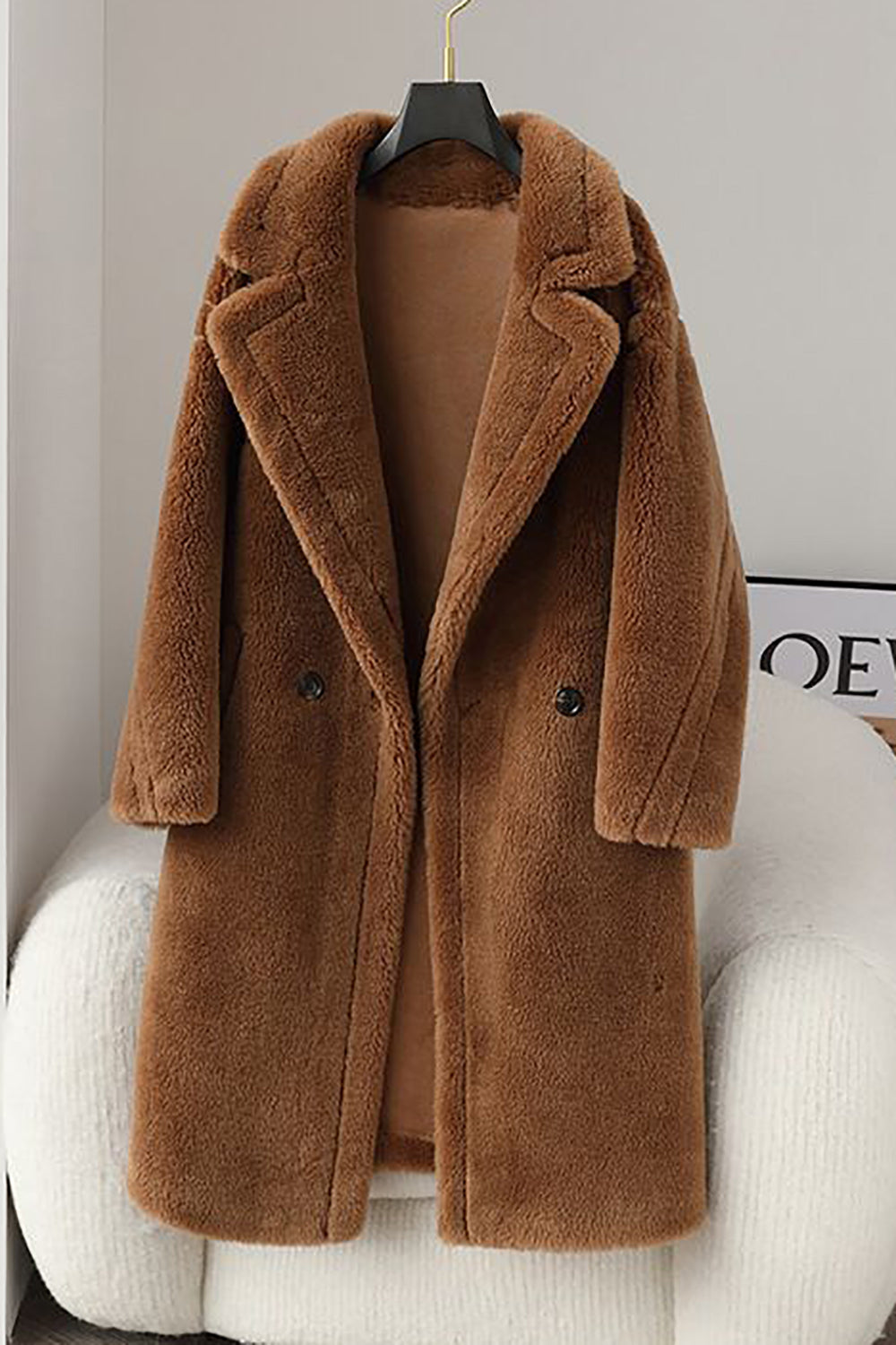 Fiorella - Cappotto lungo effetto teddy, stile sofisticato e comfort invernale