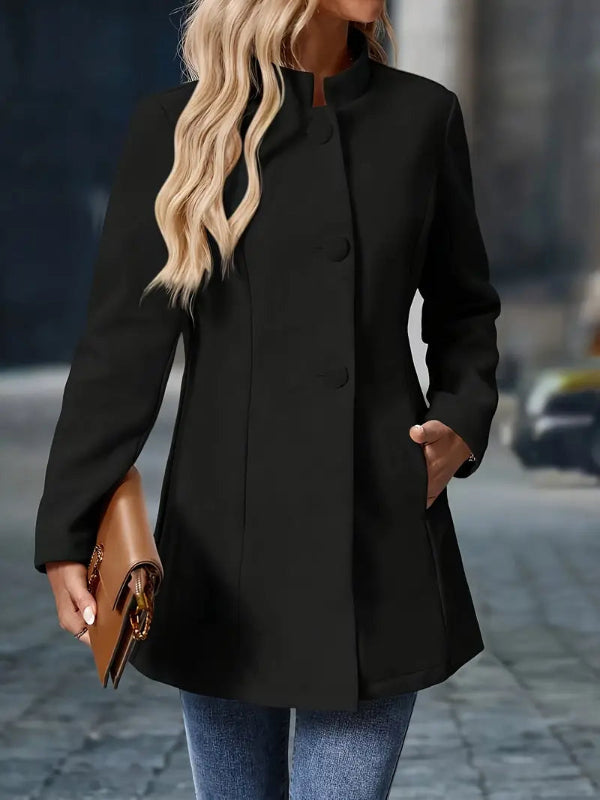 Allegra - Cappotto invernale da donna con bottoni, elegante e versatile per ogni occasione