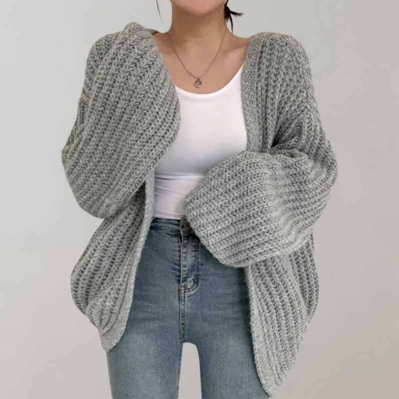 Paola - Cardigan Donna in Maglia Spessa a Vestibilità Ampia
