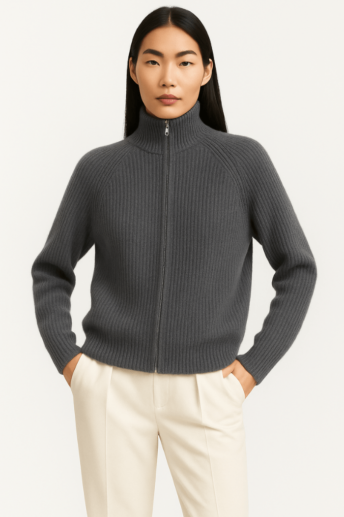 Kassia - Cardigan Donna con Zip Elegante Versatile