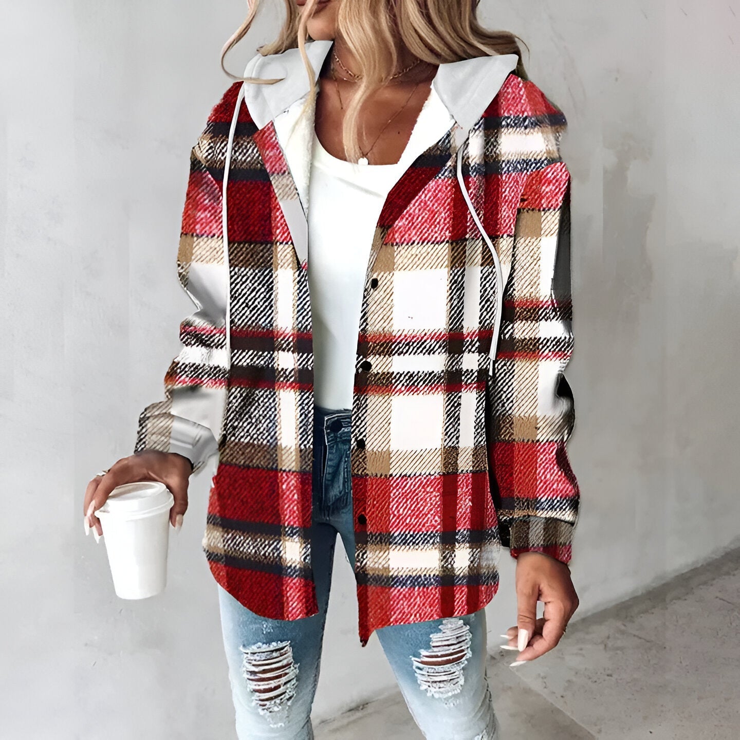Caterina – Giacca Donna Calda Casual e Versatile Rosso