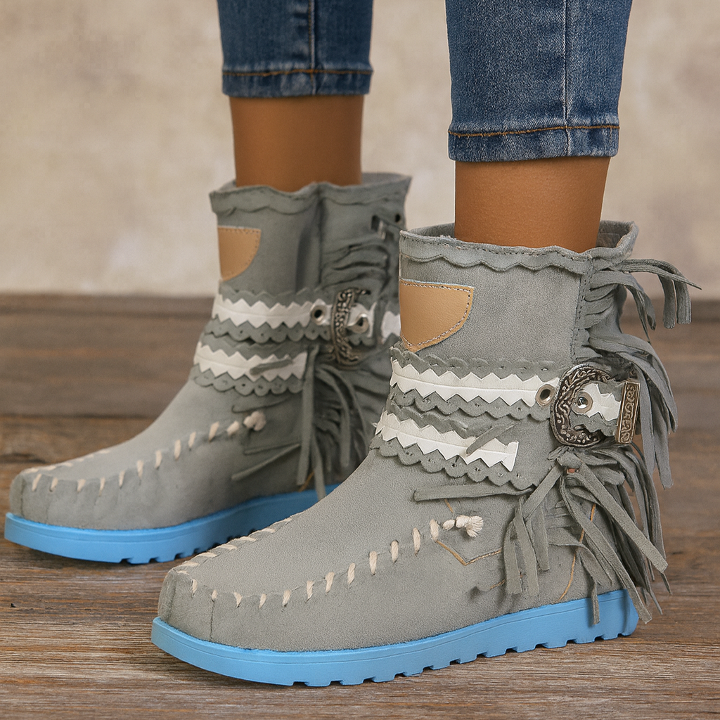 Isabella - Stivali Western Boho con Frange
