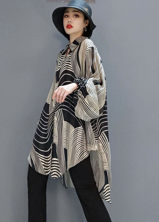 Severina - Blusa in chiffon a righe elegante donna