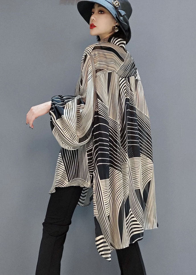 Severina - Blusa in chiffon a righe elegante donna
