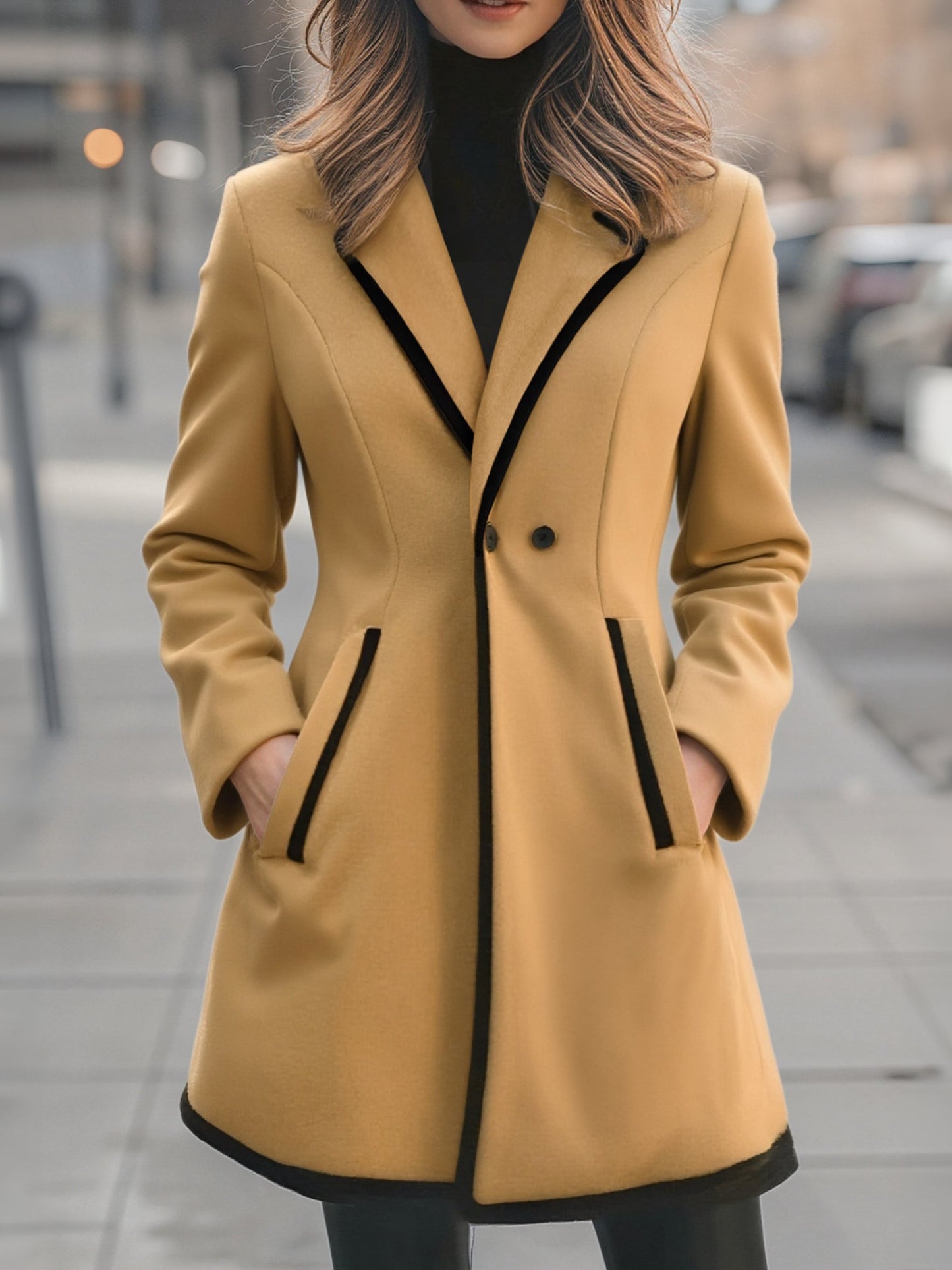 Claudia - Cappotto Donna Bianco Doppio Petto Elegante