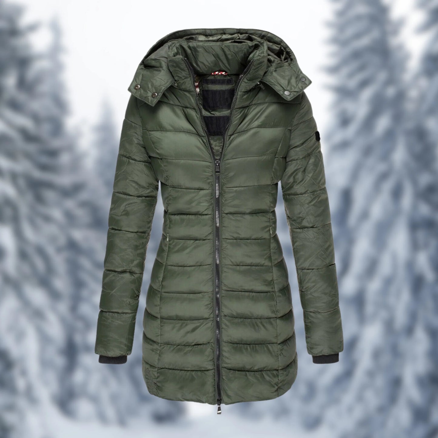 Concettina – Giacca Donna Invernale Calda ed Elegante Verde militare