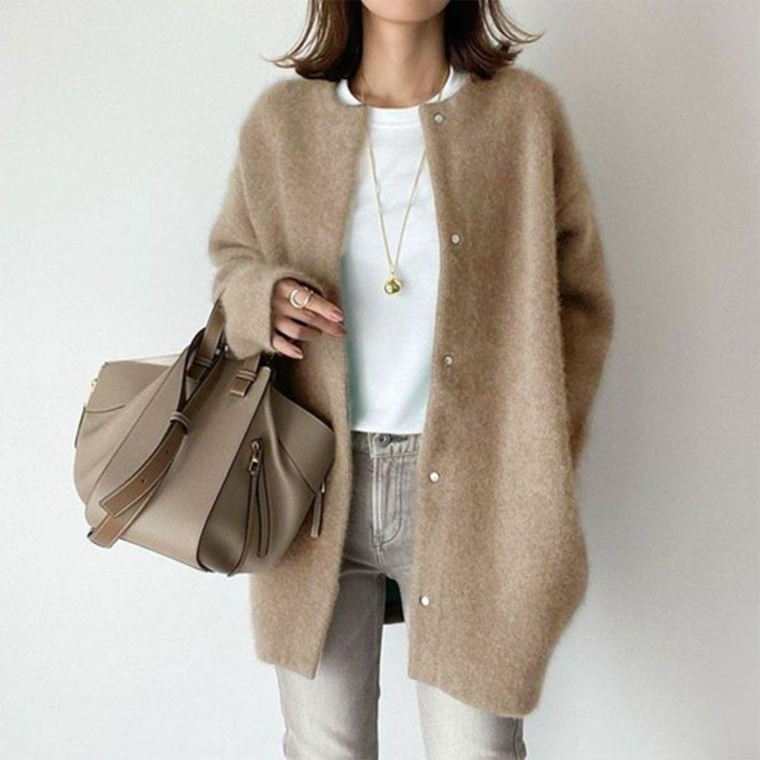 Cosima – Cardigan Donna Elegante Versatile e Raffinato Cachi