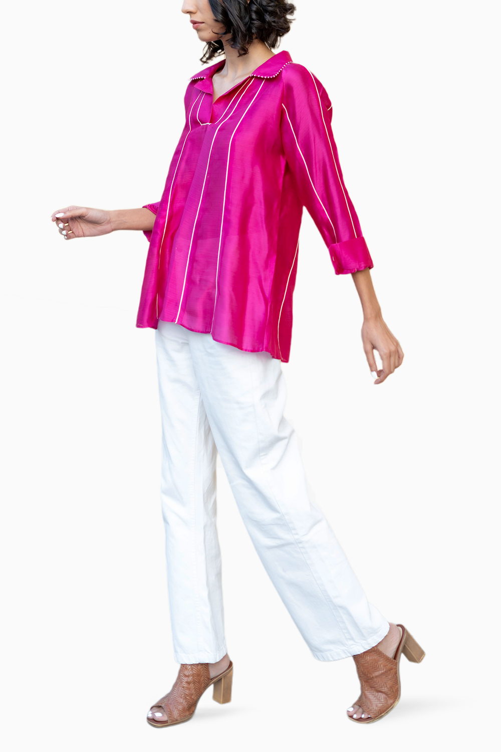 Quirilla - Camicia Sirius Donna Rosa Acceso Moderna Vivace
