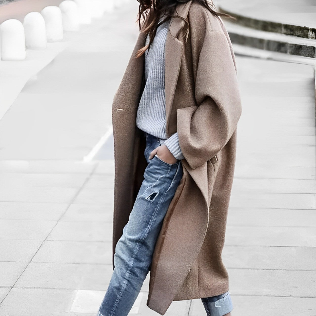 Daniela – Cappotto Donna Lungo in Lana Monopetto