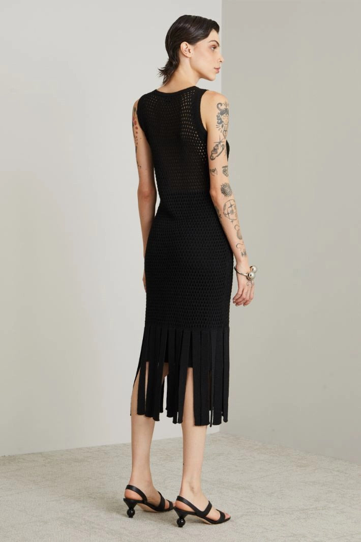 Doriana – Abito a Rete con Frange Stile Audace