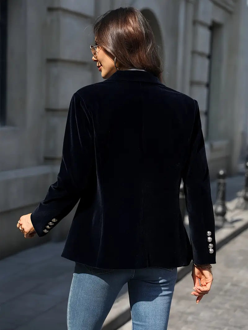 Alessia - Blazer elegante da donna con bottoni dorati e revers affilati
