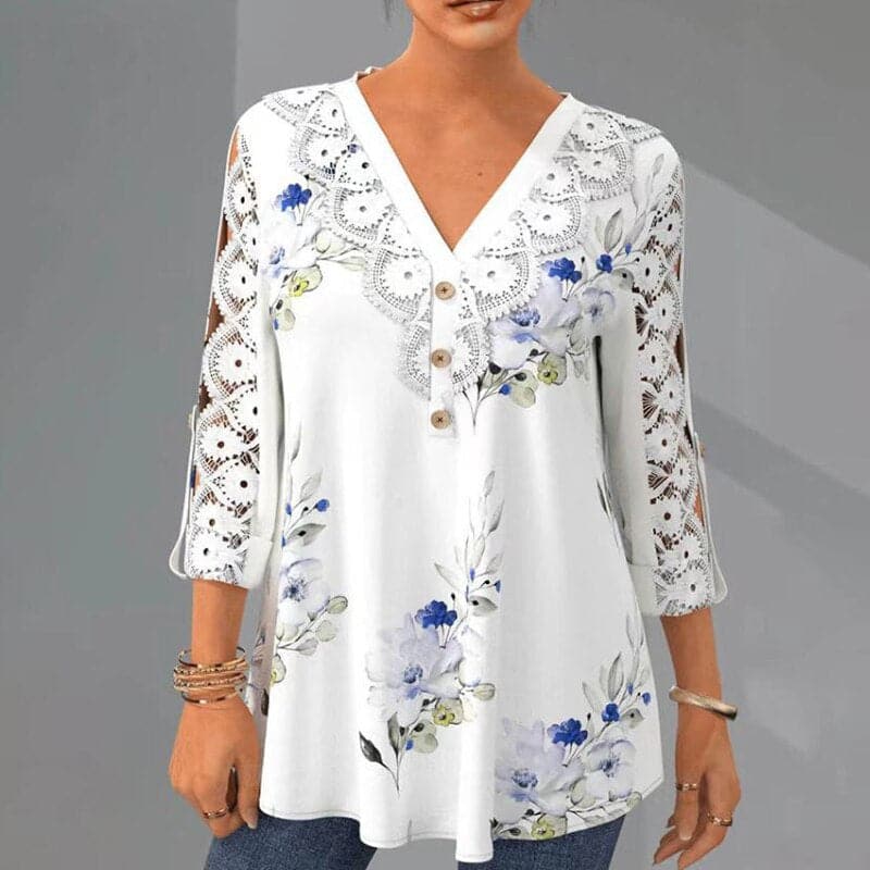 Elettra – Bluse Colorate Artigianali di Alta Qualità per Donna Bianco