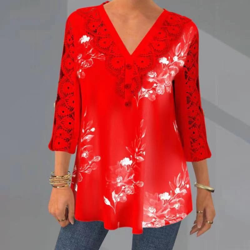 Elettra – Bluse Colorate Artigianali di Alta Qualità per Donna Rosso
