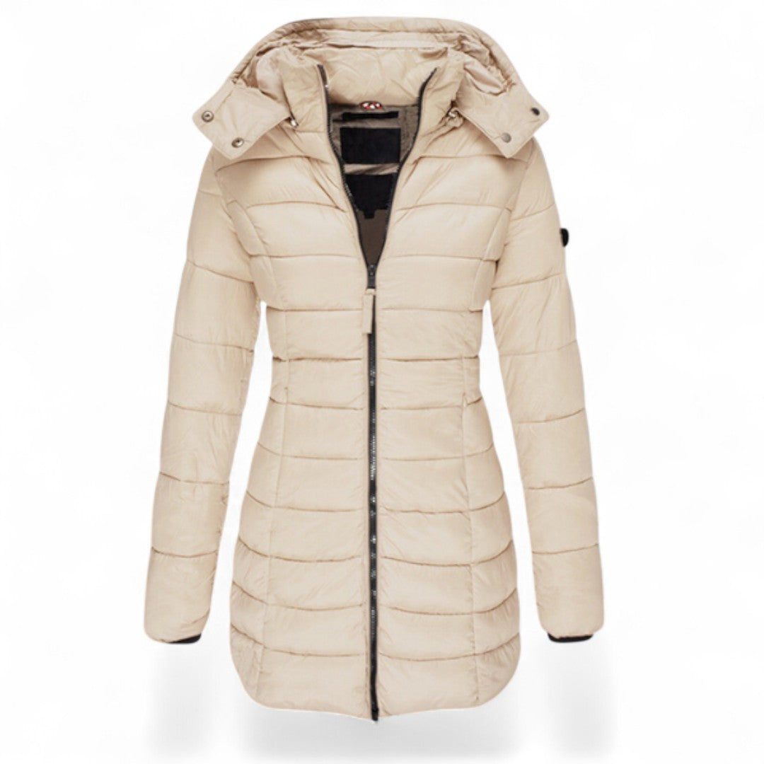 Bianca – Cappotto Moda con Cappuccio e Cerniera Donna