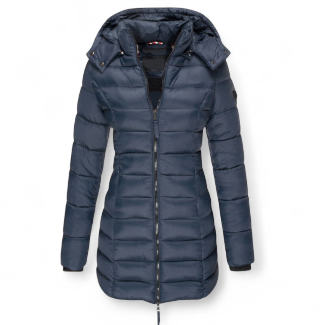Bianca – Cappotto Moda con Cappuccio e Cerniera Donna
