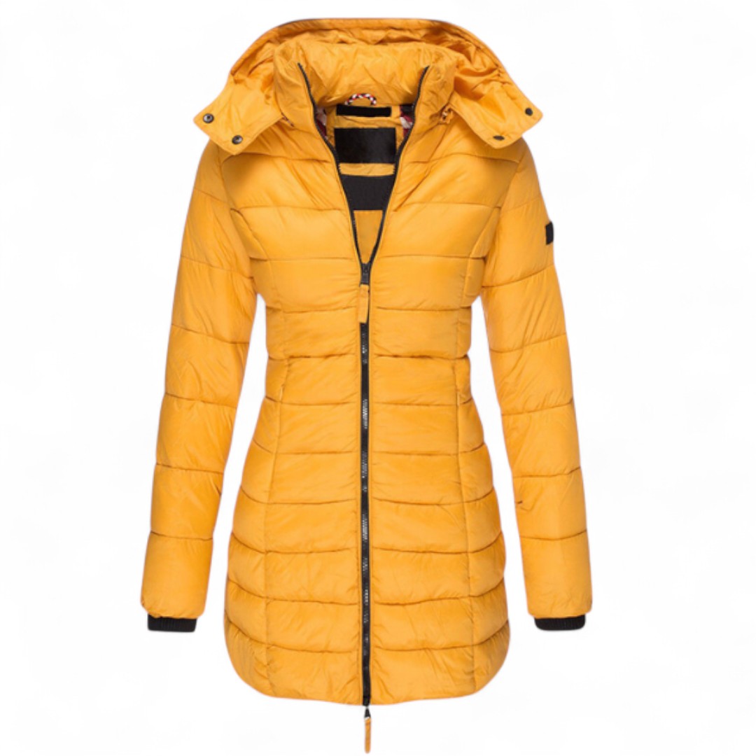 Bianca – Cappotto Moda con Cappuccio e Cerniera Donna