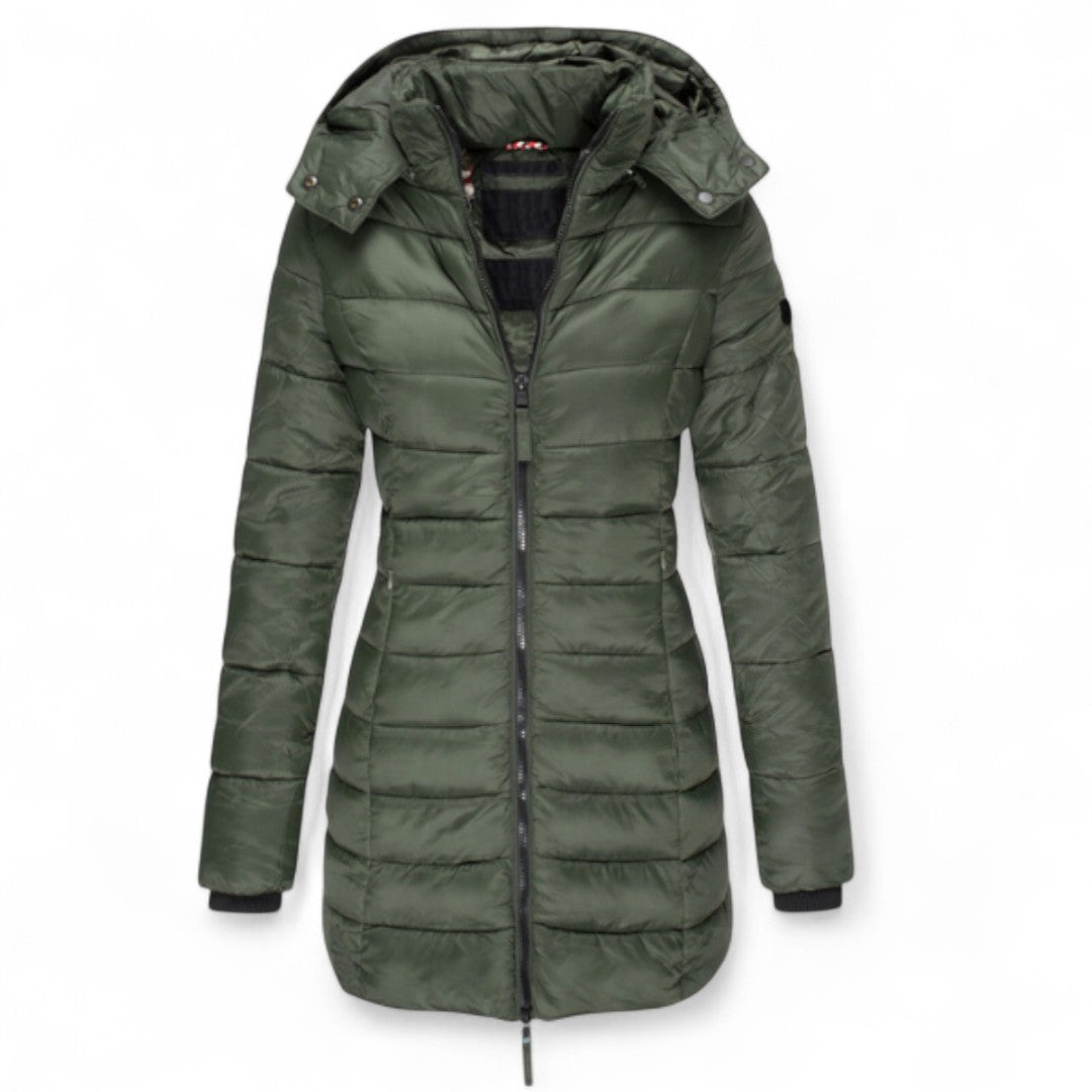 Bianca – Cappotto Moda con Cappuccio e Cerniera Donna