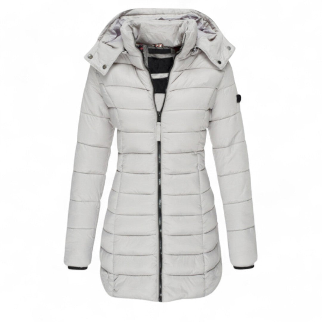 Bianca – Cappotto Moda con Cappuccio e Cerniera Donna