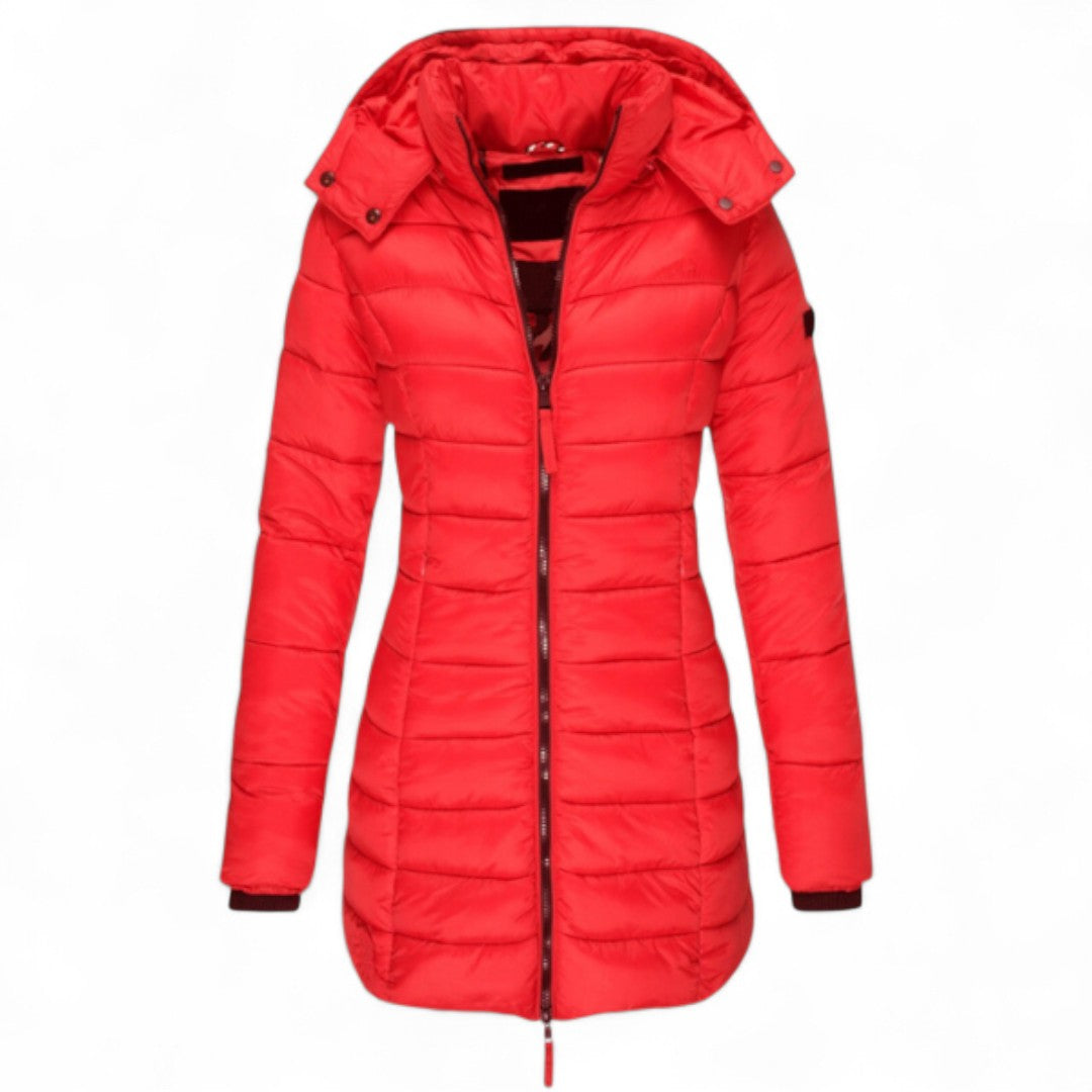 Bianca – Cappotto Moda con Cappuccio e Cerniera Donna