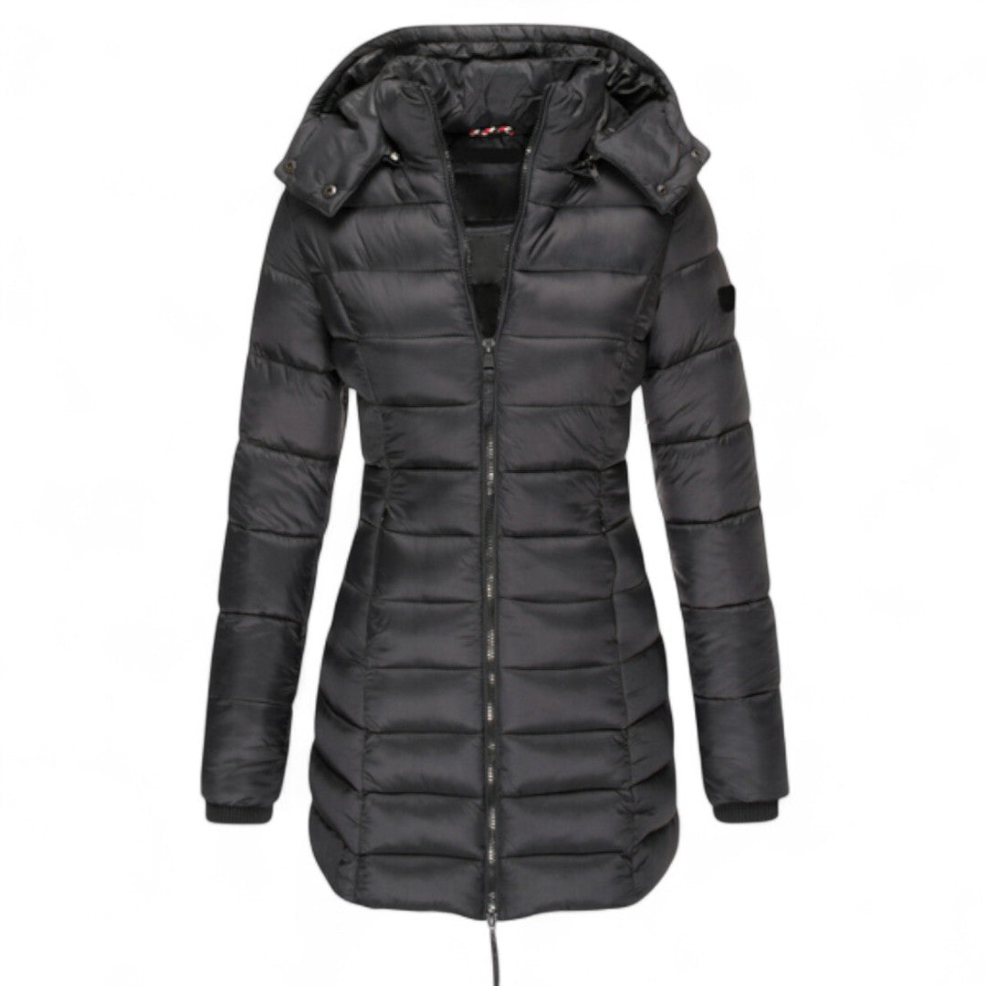 Bianca – Cappotto Moda con Cappuccio e Cerniera Donna