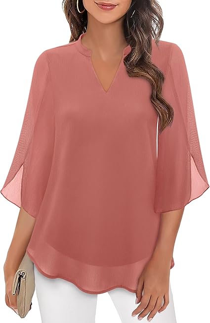 Emma – Blusa Traspirante con Maniche Svasate per Donna Rosa