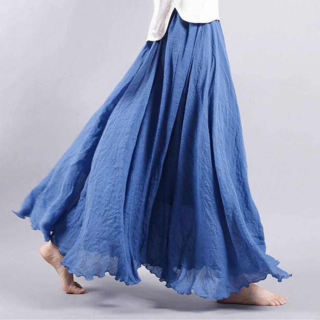 Ester – Gonna Bohémien Chic, Fluida ed Elegante Blu