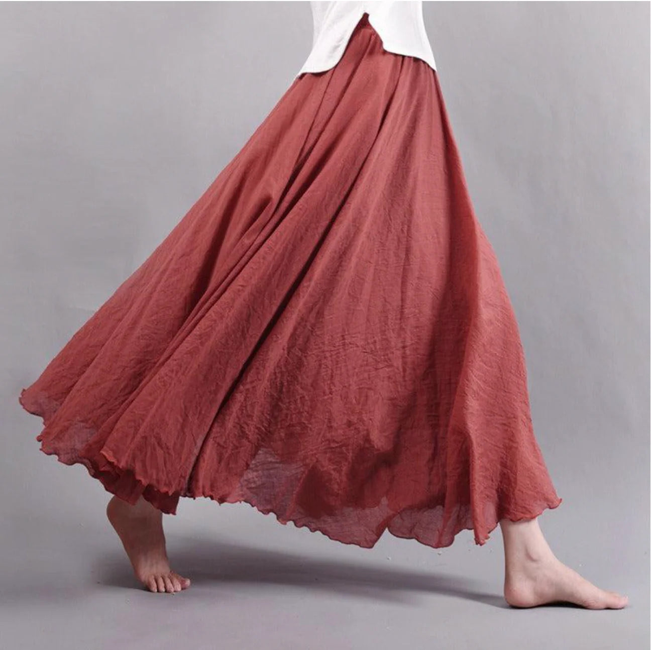 Ester – Gonna Bohémien Chic, Fluida ed Elegante Rosa antico
