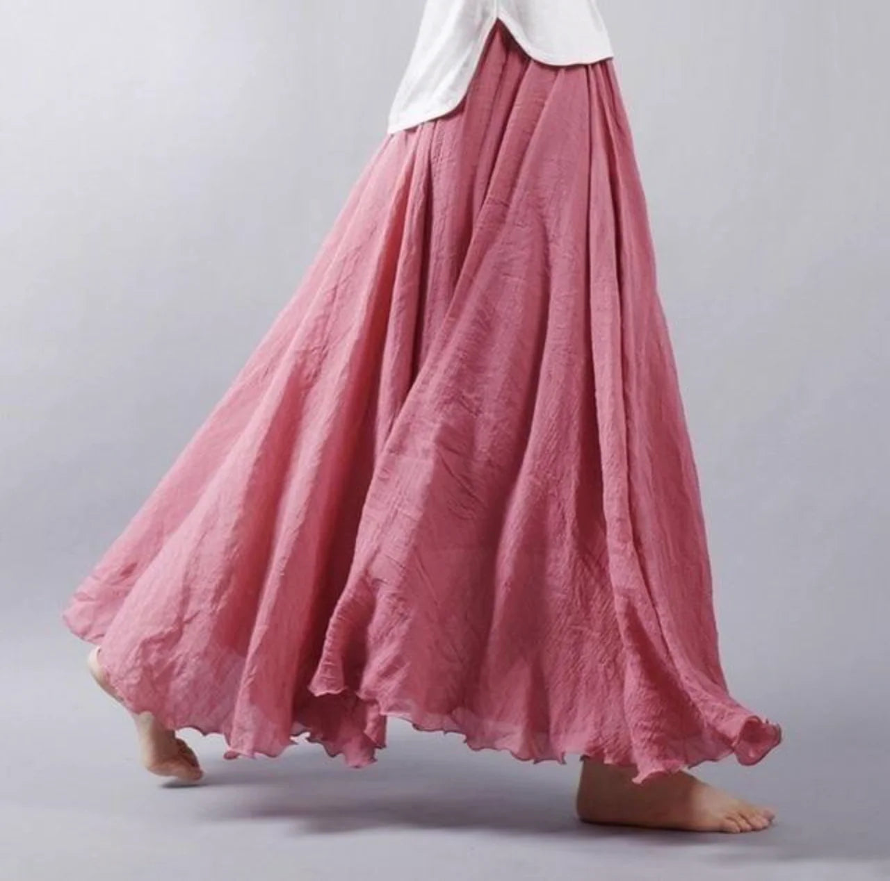 Ester – Gonna Bohémien Chic, Fluida ed Elegante Rosa scuro