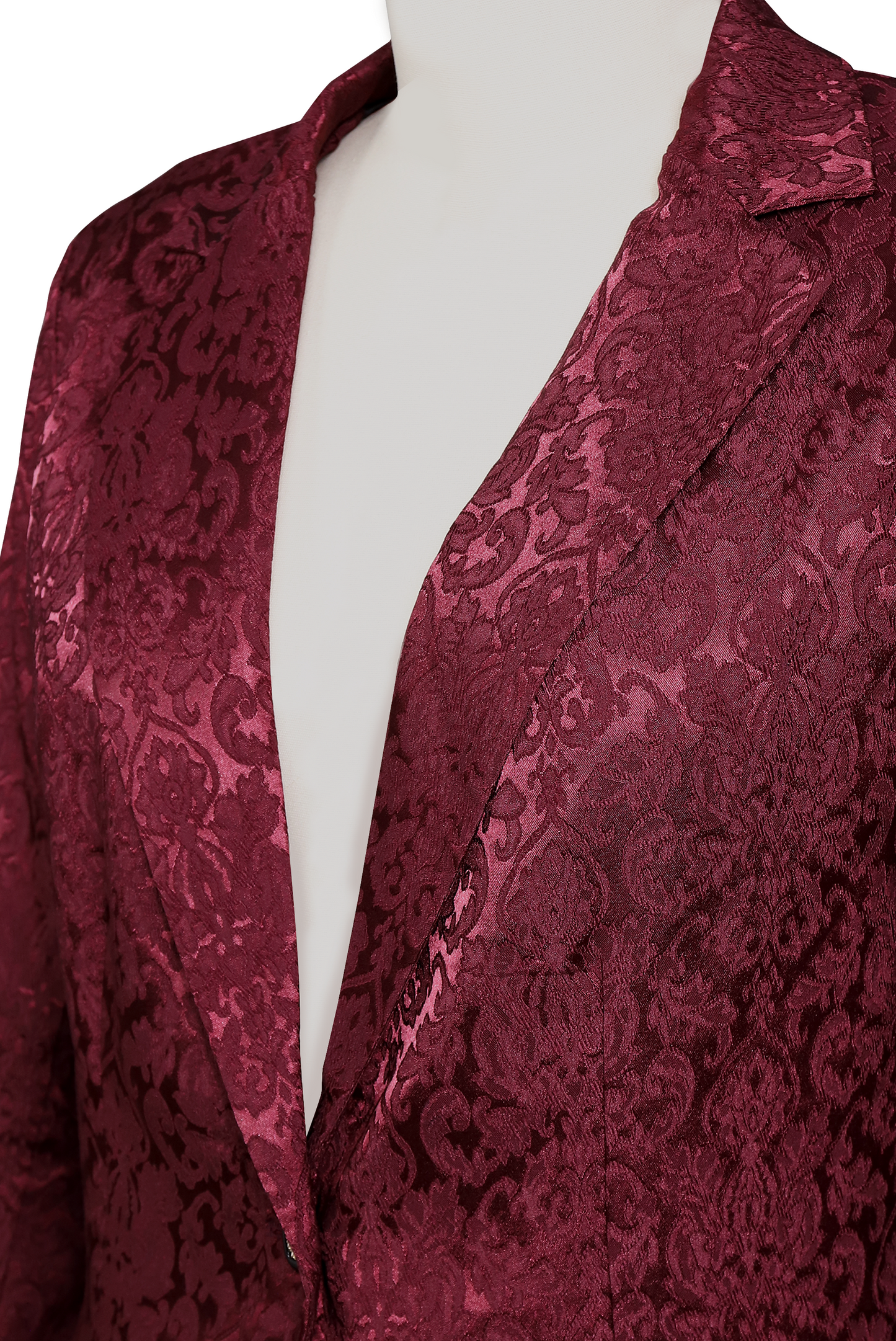 Fortunata - Schicker Weißer Blazer mit roter Rosenstickerei Borgogna