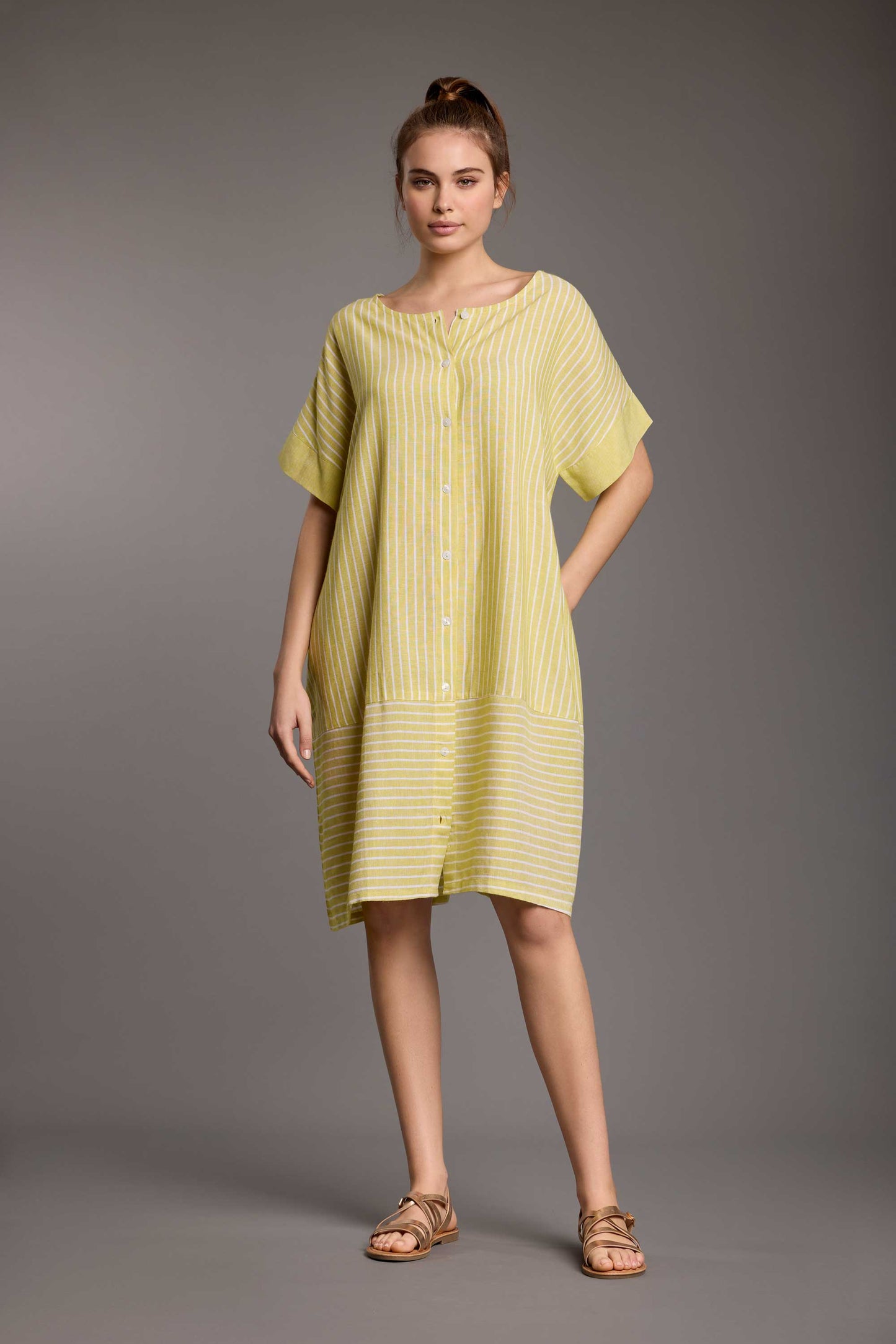 Francesca – Abito Gessato in Misto Lino Stile Nives 4