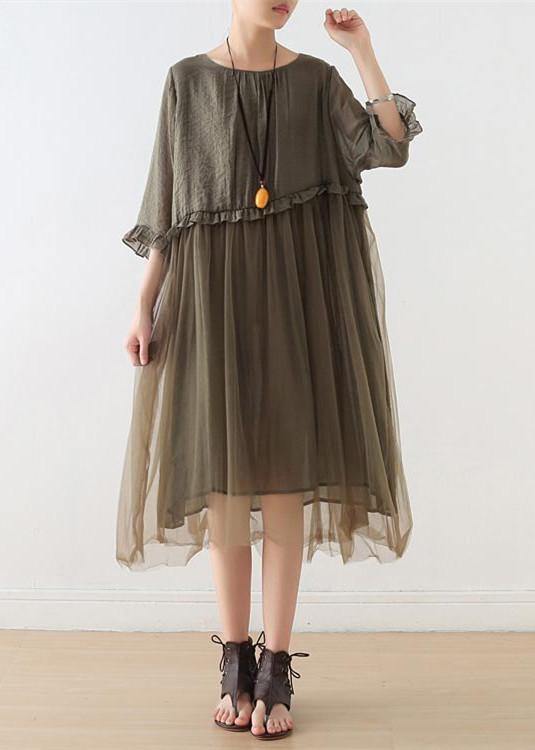Serena - Vestito lungo estivo in chiffon azzurro donna